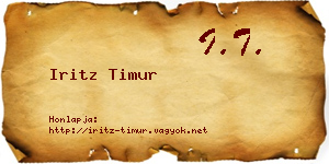 Iritz Timur névjegykártya